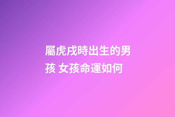 屬虎戌時出生的男孩 女孩命運如何